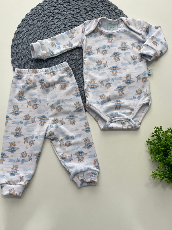 Conjunto Térmico Bebê Estampado- Urso Azul