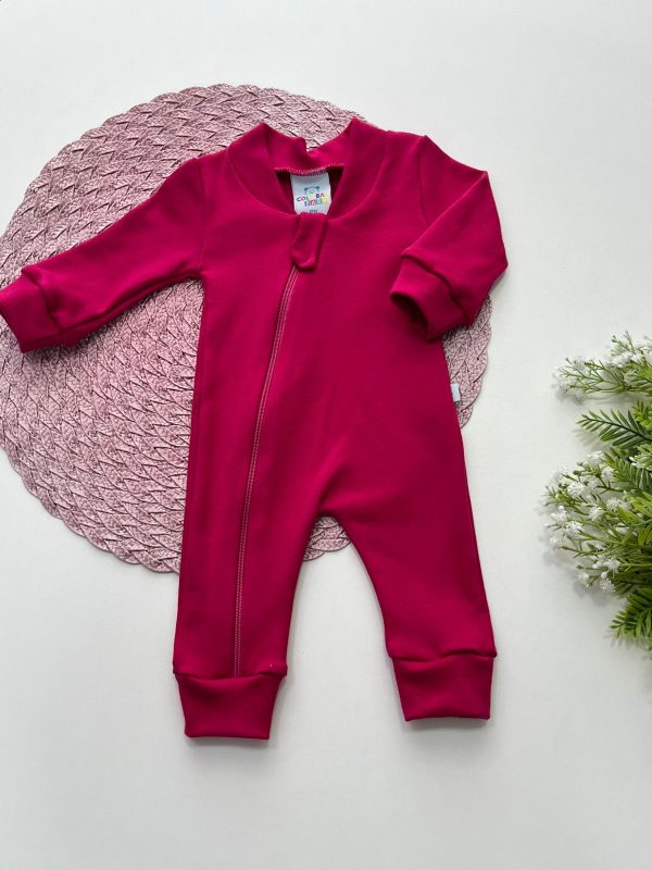 Macacão de Suedine com Zíper- Pink