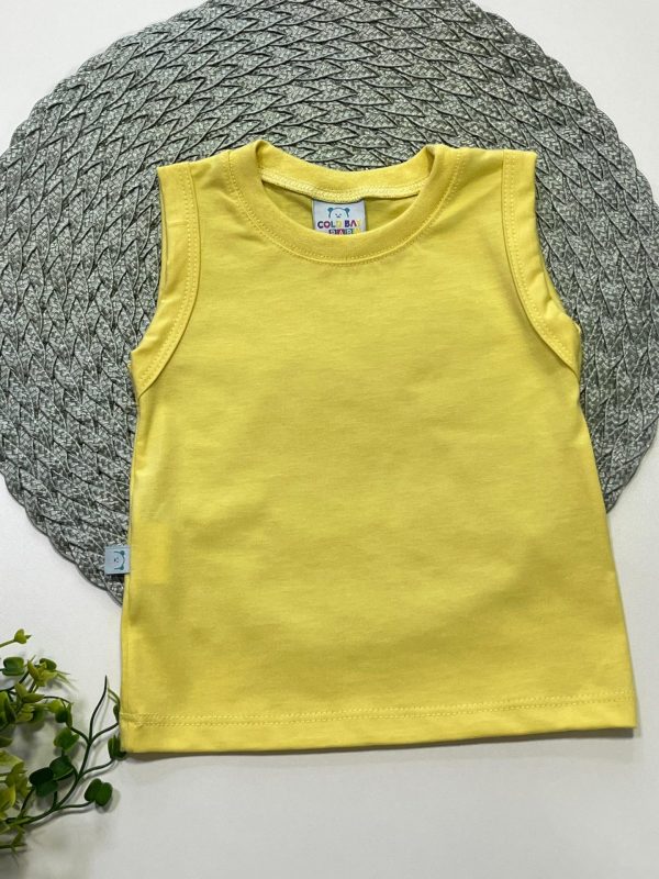 Regata para Bebê de Algodão- Amarelo