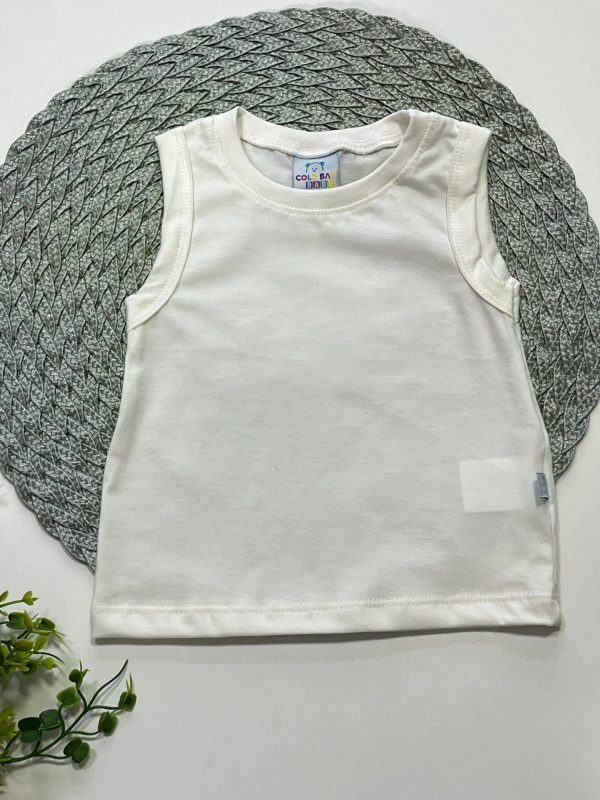 Regata para Bebê de Algodão- Off