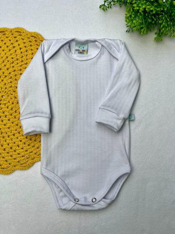 Body Avulso Canelado Manga Longa - Branco