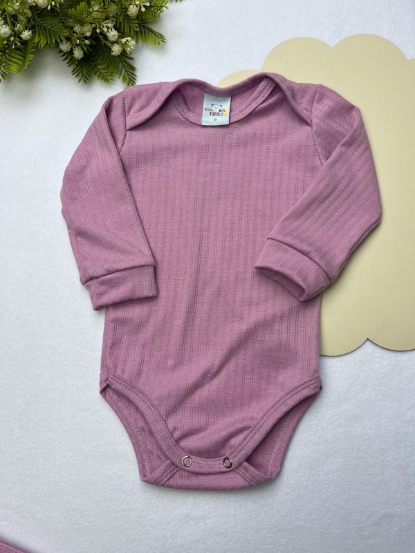 Body Avulso Canelado Manga Longa - Roxo