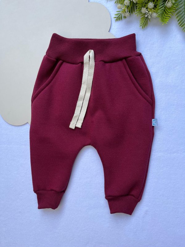 Calça de Moletom Avulso - Bordo