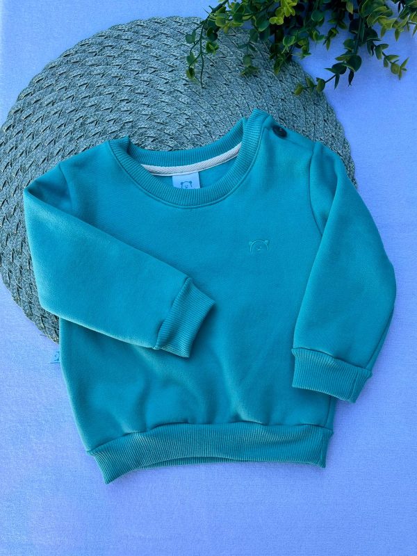 Blusa de Moletom Avulso - Verde Agua