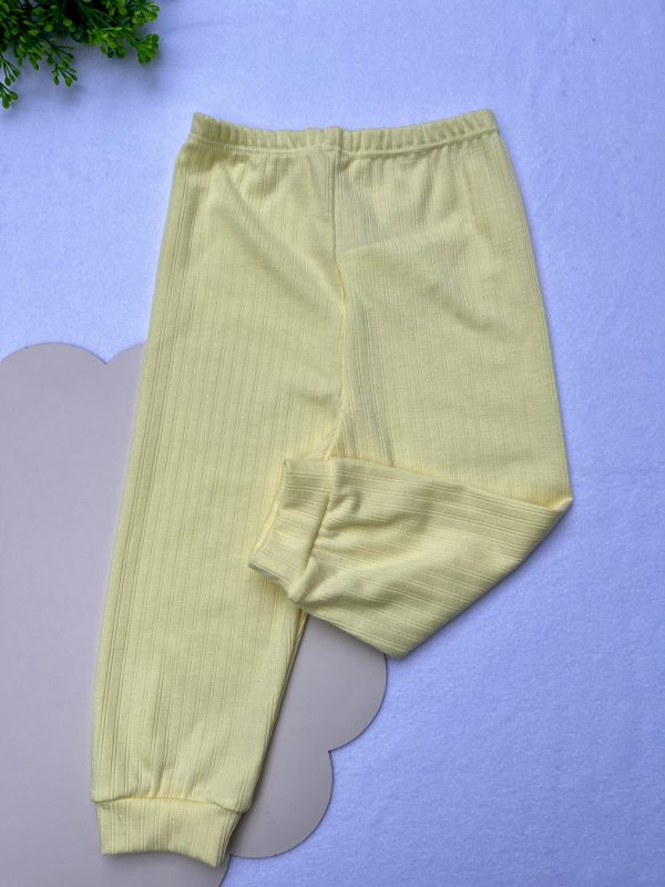 Calça Canelada Avulsa Lisa - Amarelo