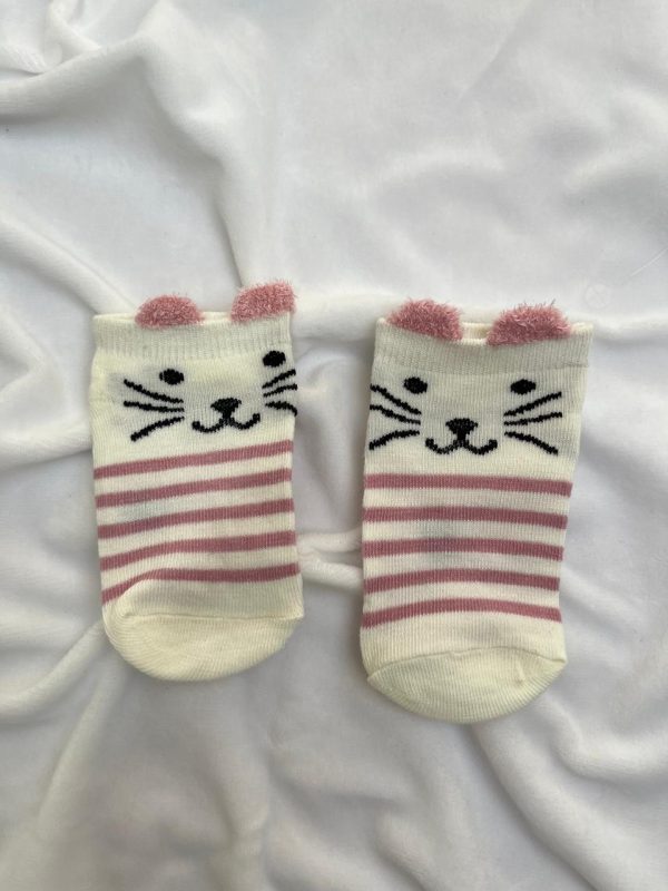 Par de Meia para Bebê Perola - Gatinho