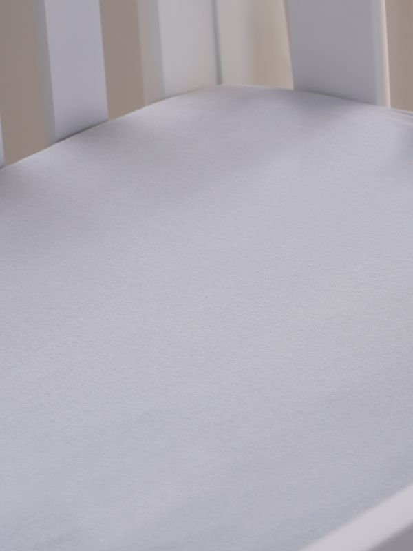 Lençol de Berço em Malha com Elástico Liso- Cinza