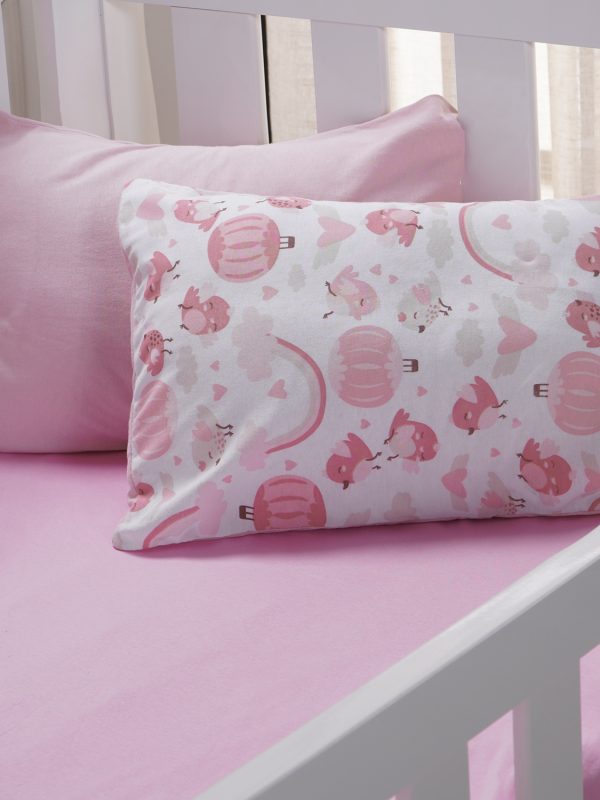 Par Fronha de Travesseiro Estampada- Rosa