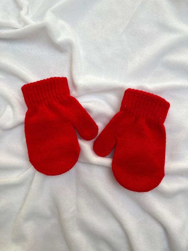 Par de Luva para Bebê - Vermelho
