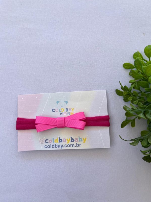 Faixa de Cabelo para Bebê com Laço - Pink