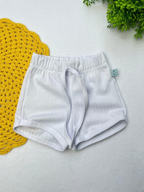 Bermuda Avulsa Canelada  - Branco