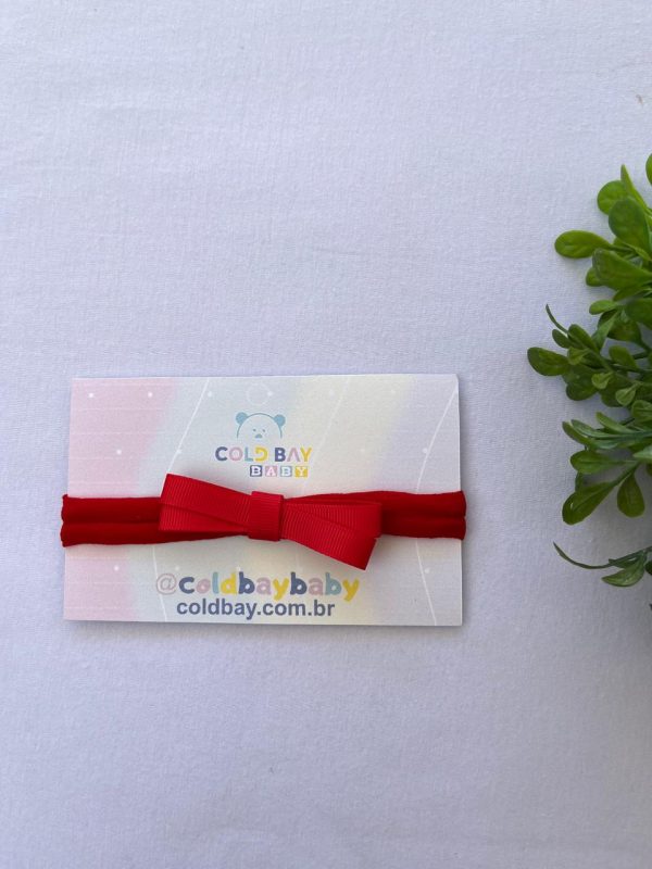Faixa de Cabelo para Bebê com Laço - Vermelho
