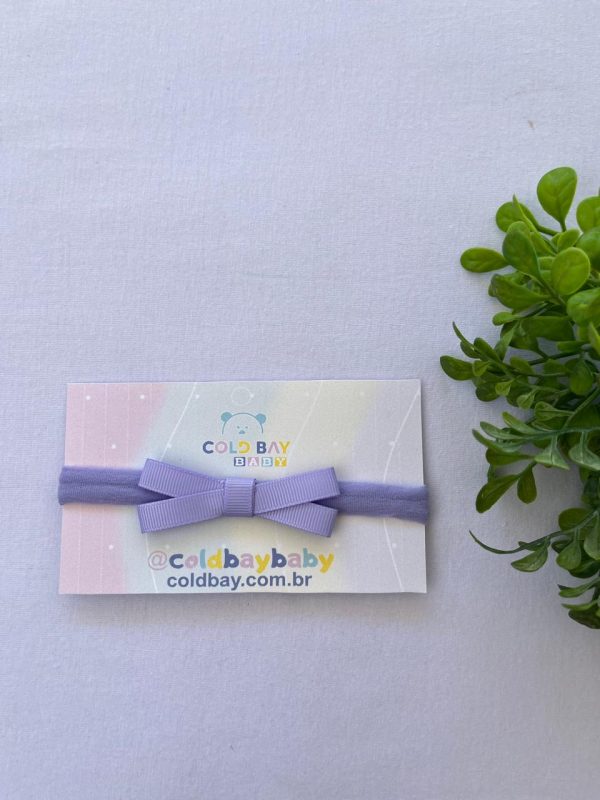 Faixa de Cabelo para Bebê com Laço - Lilas