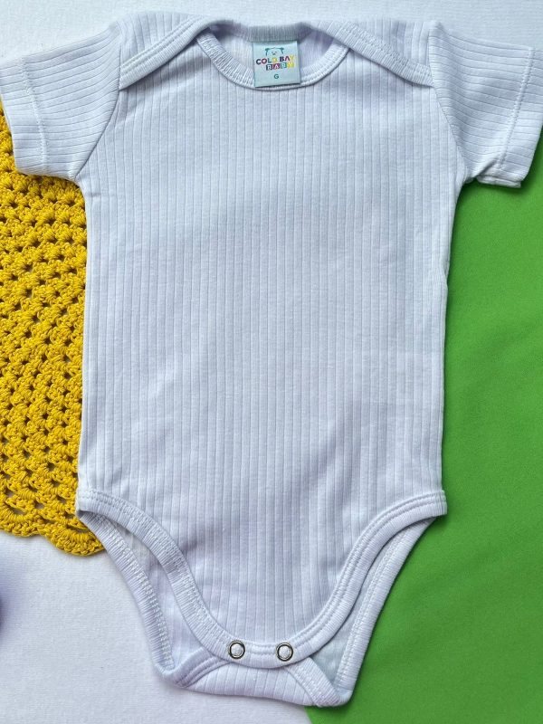 Body Canelado Algodão Manga Curta Avulso - Branco