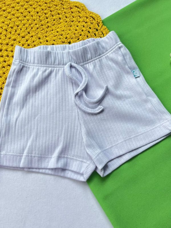 Bermuda Avulsa Canelada Algodão - Branco