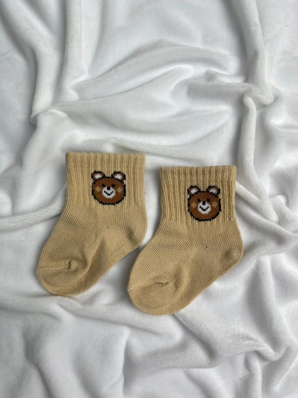 Meia para Bebê Urso - Bege Claro