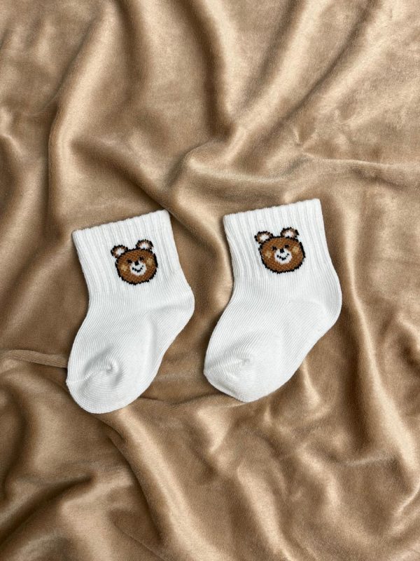 Meia para Bebê Urso - Branco