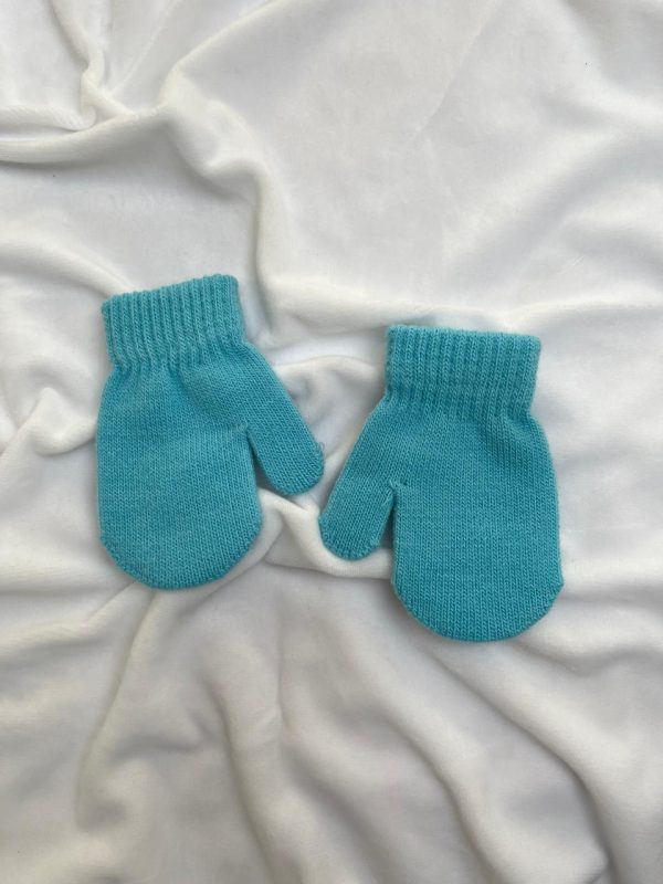 Par de Luva para Bebê - Azul Turquesa