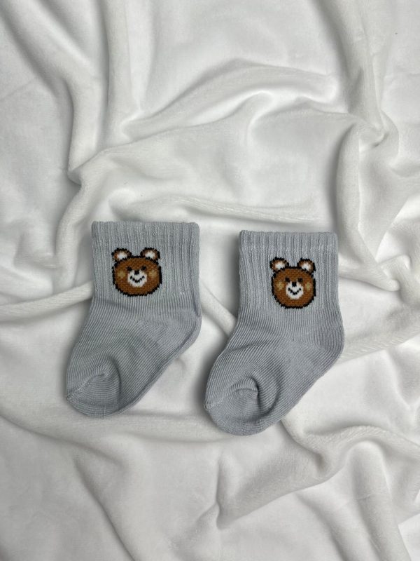 Meia para Bebê Urso - Cinza