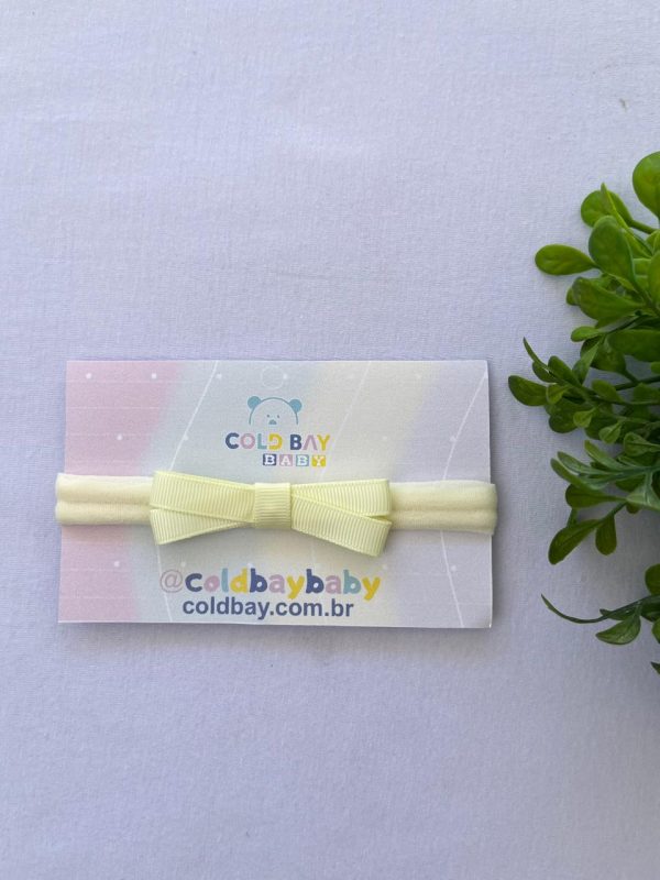 Faixa de Cabelo para Bebê com Laço - Amarelo