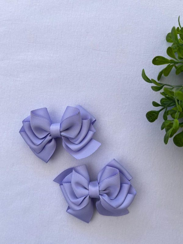 Par de Laço de Cabelo Gorgurão Lala - Lilas