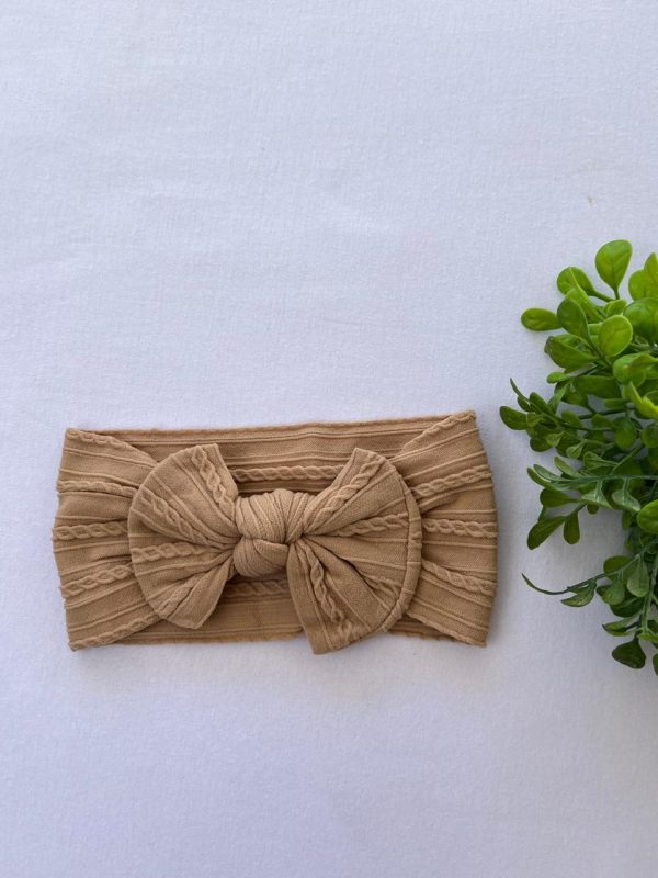 Faixa de Cabelo para Bebê com No  -  Bege