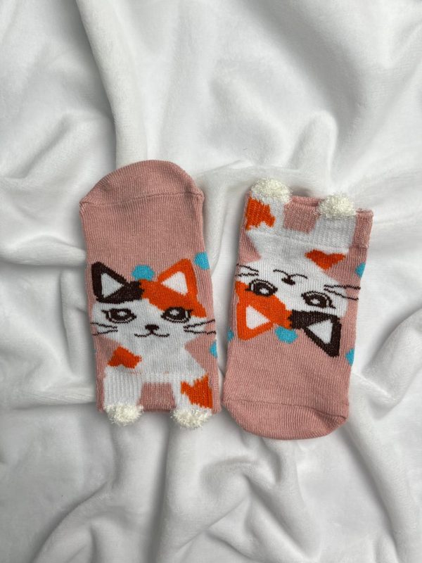 Meia para Bebê Rosa - Gatinho