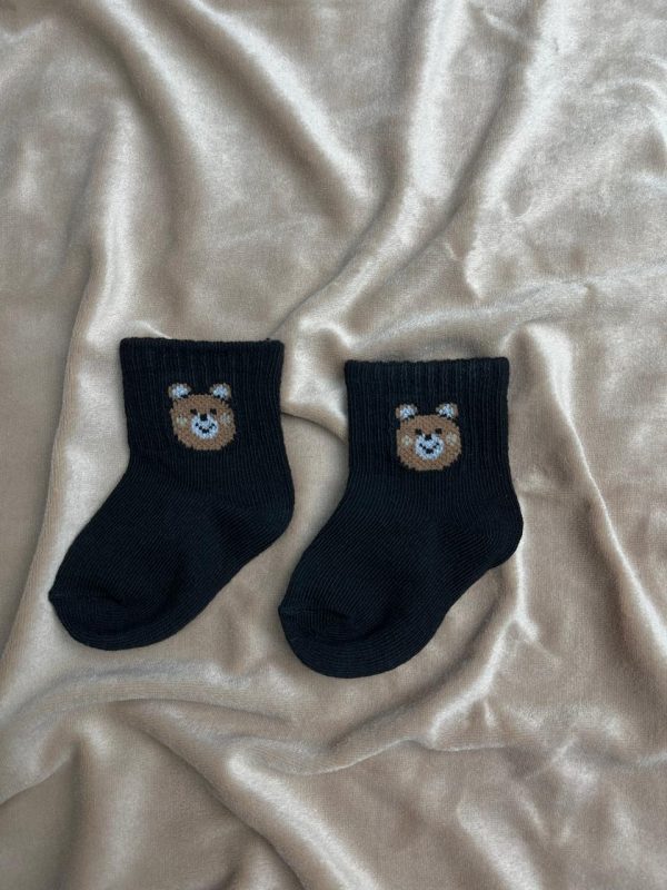 Meia para Bebê Urso - Preto