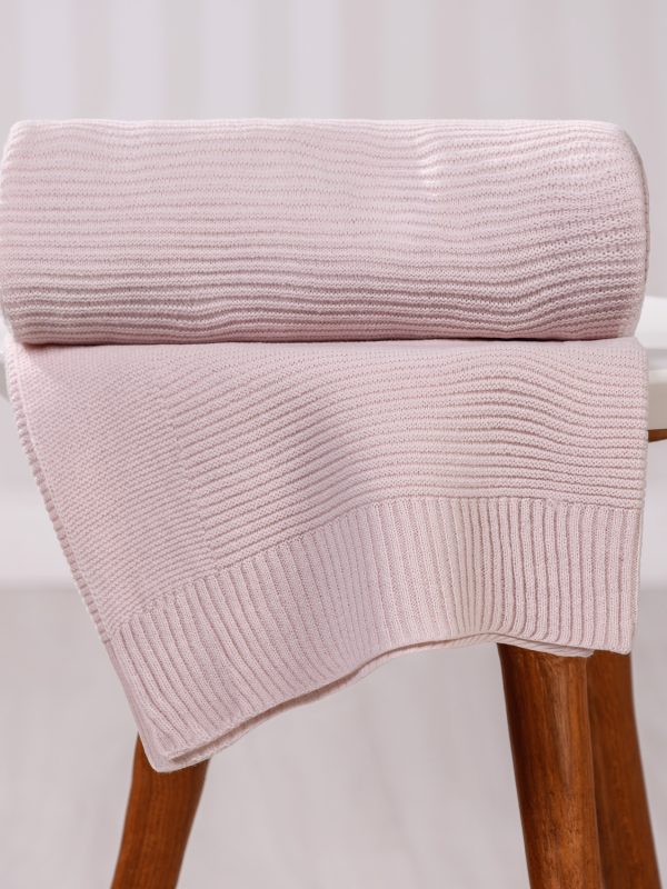 Manta de Tricô- Rosa